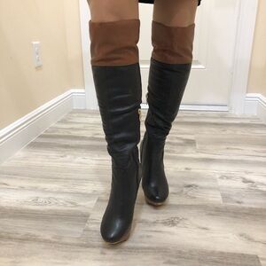 Baroco Collection High Quality Leather Women's Black and Brown Heeled Boots 8